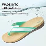 MEGNYA Plantar Fasciitis Flip Flops for Women, Heel and Foot Pain Relief Orthotic Sandals with Arch Support, Comfortable Athletic flip-flop Sandals Mint Size 8.5
