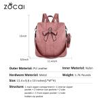 ZOCAI Backpack Purse for Women Fashion Backpack Purses PU Leather Daypacks Anti-Theft Shoulder Bag Satchel Purse