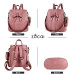 ZOCAI Backpack Purse for Women Fashion Backpack Purses PU Leather Daypacks Anti-Theft Shoulder Bag Satchel Purse