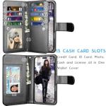 Tekcoo Wallet Case Compatible with iPhone 16 Plus (6.7 inch) 2024 Luxury ID Cash Credit Card Slots Holder Carrying Pouch Folio Flip PU Leather Cover [Detachable Magnetic Hard Case] with Strap [Black]