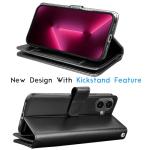 Tekcoo Wallet Case Compatible with iPhone 16 Plus (6.7 inch) 2024 Luxury ID Cash Credit Card Slots Holder Carrying Pouch Folio Flip PU Leather Cover [Detachable Magnetic Hard Case] with Strap [Black]