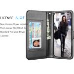 Tekcoo Wallet Case Compatible with iPhone 16 Plus (6.7 inch) 2024 Luxury ID Cash Credit Card Slots Holder Carrying Pouch Folio Flip PU Leather Cover [Detachable Magnetic Hard Case] with Strap [Black]