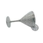 WuDiaoer Novelty Goblet Shape Rhinestone Evening Clutch Luxury Ladies Party Dinner Crystal Purses Cocktail Prom Handbags, Silver