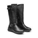 DREAM PAIRS Women's Faux Fur Knee High Boot Round Toe Fall Winter Boots,Size 8.5,Black,URVA