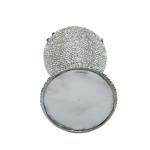 WuDiaoer Novelty Goblet Shape Rhinestone Evening Clutch Luxury Ladies Party Dinner Crystal Purses Cocktail Prom Handbags, Silver