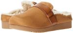 Amazon Essentials Women's Backless Shearling Memory Foam Mule, Tan Suede, 8