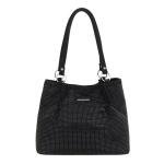 Luxury Shining Diamond Rhinestone Top handle Tote Bag for Women Stylish Satchel Hobo Shoulder bag Deerskin Velvet Handbag Purse for Ladies (Black)
