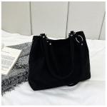 Luxury Shining Diamond Rhinestone Top handle Tote Bag for Women Stylish Satchel Hobo Shoulder bag Deerskin Velvet Handbag Purse for Ladies (Black)