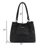 Luxury Shining Diamond Rhinestone Top handle Tote Bag for Women Stylish Satchel Hobo Shoulder bag Deerskin Velvet Handbag Purse for Ladies (Black)