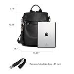 BROMEN Backpack Purse for Women Leather Anti Theft Travel Fashion Shoulder Bag Black