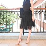 FSJ Women Studded Pointed Toe Transparent Pumps High Heels Shoes with Rhinestones Size 8