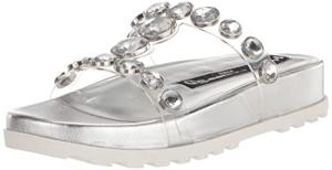 Karl Lagerfeld Paris Women's Belinda Jeweled Platform Sandal Heeled, Clear, 7