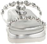 Karl Lagerfeld Paris Women's Belinda Jeweled Platform Sandal Heeled, Clear, 7