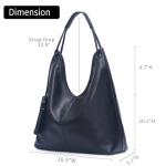 Genuine Leather Purses for Women Black Hobo Shoulder Bag Slouchy Handbag for Shopping, Work, Shopping and Everyday Use