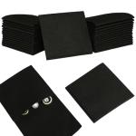 40pcs Black Microfiber Jewelry Pouch 8 x 8cm Jewelry Packaging Bag Envelope Style Luxury Small Favor Bags Jewelry Gift Bags for Earrings Necklaces Bracelet Ring