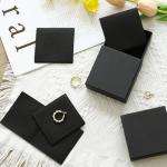 40pcs Black Microfiber Jewelry Pouch 8 x 8cm Jewelry Packaging Bag Envelope Style Luxury Small Favor Bags Jewelry Gift Bags for Earrings Necklaces Bracelet Ring