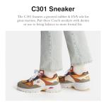 Coach Women's C301 Sneaker, Green/Buttercup, 5