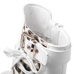 GLOBALWIN White Chunky Heels For Women Platform Heel Boots 10M