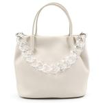 AUMEY Large Flat Chain Strap - Acrylic Clear Chain Luxury Handbag Strap Fashionable Replacement Purse Clutches Handles for Purse Handbags DIY Crafts, 15.7 inch of Each … (02- Transparent)