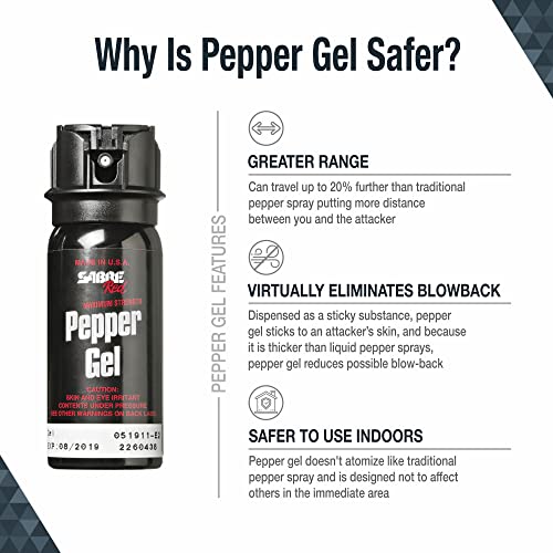 SABRE Tactical Pepper Gel: Maximum Strength, Easy Carry