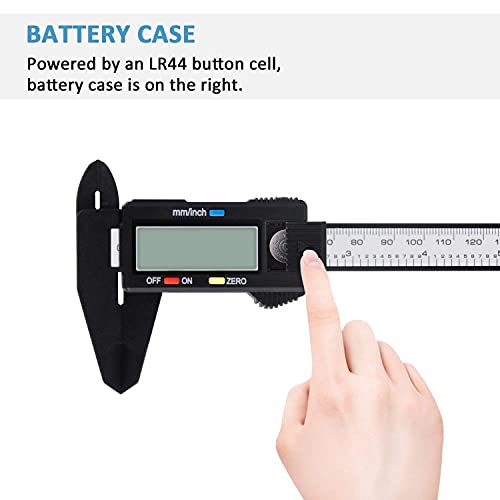 Digital Caliper with Imperial/Metric Conversion, Black