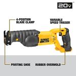 DEWALT 20V MAX Reciprocating Saw, Variable Speed, Black/Clear