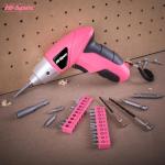 Hi-Spec 3.6V Pink Cordless Electric Screwdriver Set