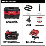 Milwaukee M18 Wet/Dry Vacuum with XC5.0 Kit
