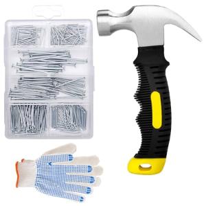 376pcs Nail Assortment Kit with Mini Hammer