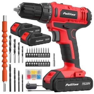 PULITUO 20V Cordless Drill with 2 Batteries