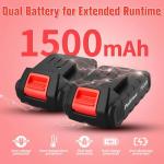 PULITUO 20V Cordless Drill with 2 Batteries