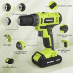 PULITUO 20V Cordless Drill with 2 Batteries