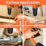 PULITUO 20V Cordless Drill with 2 Batteries