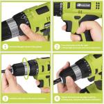 FADAKWALT 20V Cordless Drill Set with Battery