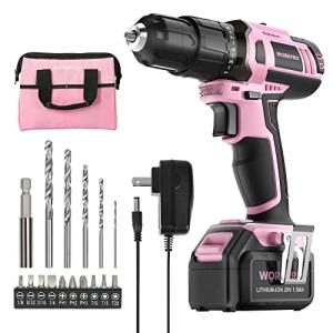 WORKPRO Pink 20V Cordless Drill Driver Set