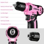 DEKOPRO 8V Pink Cordless Drill Set with Accessories