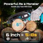 Seesii Cordless Mini Chainsaw with 2 Batteries