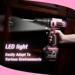 WORKPRO Pink 20V Cordless Drill Driver Set