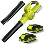 21V Cordless Leaf Blower with 2 Batteries