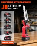 Mini Chainsaw for Milwaukee M18 Battery, 6-8 Inch