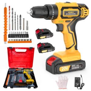 Aseboy 20V Cordless Drill with Dual Batteries