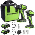 Greenworks 24V Cordless Drill and Impact Driver Combo