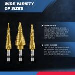Neiko 10181A 3-Piece Step Drill Bit Set