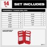 Milwaukee 14 Piece Titanium Drill Bit Set