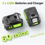 Cordless Electric Leaf Blower with 2 Batteries