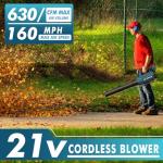 Cordless Leaf Blower 21V - 630CFM/160MPH