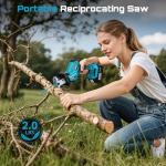 SEESII Cordless Reciprocating Saw with 8 Blades