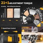 Brushless Cordless Power Drill Set with Accessories