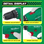 NEWBEAT 12V Cordless Drill Set with Battery