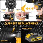 Brushless Cordless Power Drill Set with Accessories